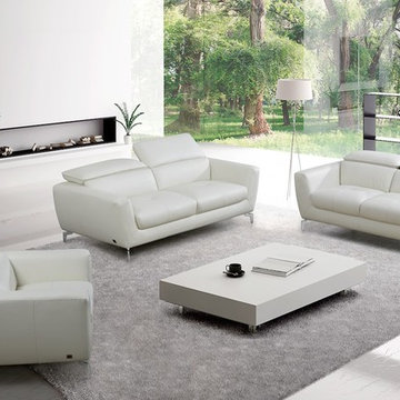 Bond Modern Sofa Set | White Leather