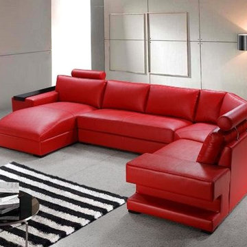 Bonded Leather Sectional Sofas with LIght
