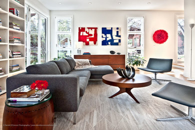 Trendy living room photo in Denver