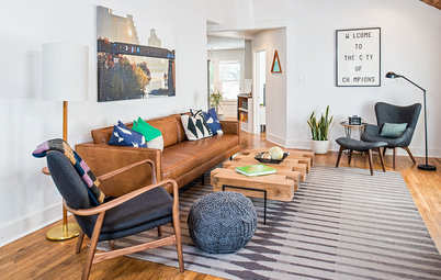 Houzz Tour: Bachelor Pad Shapes Up Quickly With Midcentury Style