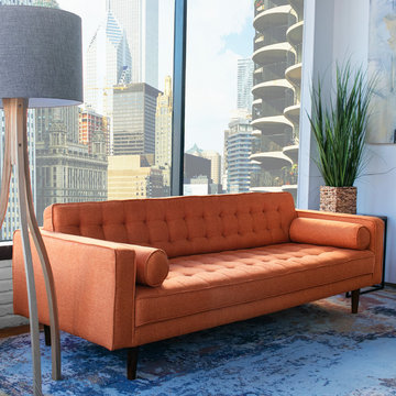 Bradley Mid Century Modern Sofa - Orange