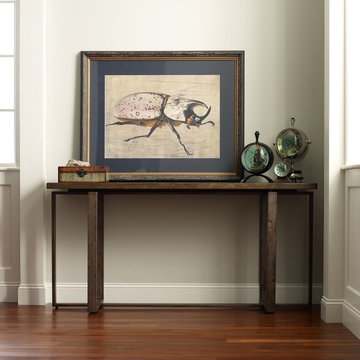 Brant Console Table With Wrought Iron Base