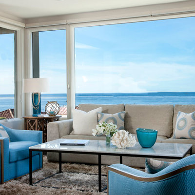 Example of a beach style formal living room design in San Diego