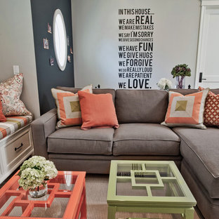 images Living Room Coral Color Decor coral and brown ideas photos houzz