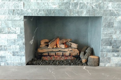 Brick Grey Fireplace