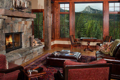 Living room - rustic living room idea in Other