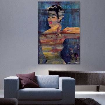 "Bright Red Lips" Painting Print on Wrapped Canvas