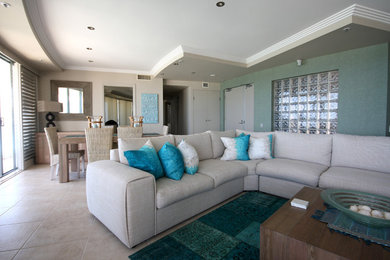 This is an example of a coastal living room in Hamilton.