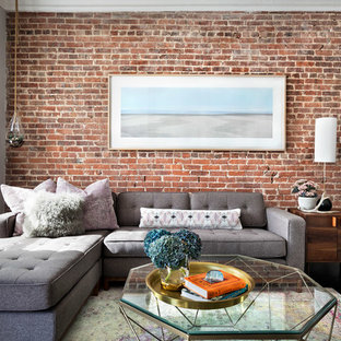 75 Beautiful Living Room with Red Walls Pictures & Ideas - August, 2021