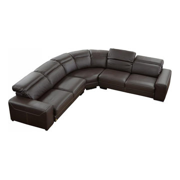 Brown Sectional Sofa in Top Grain Italian Leather