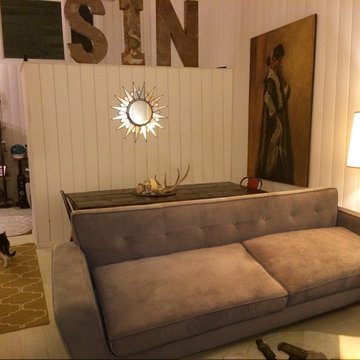 Brown Suede Modern Sofa w/ Rustic Touch | The Sofa Company
