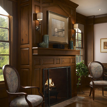 Built-in Fireplace with Wood Surround