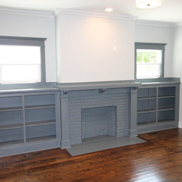 Built-in Shelving and Painted Fireplace