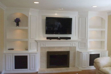 Built in white lacquer wall unit