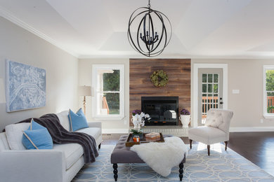 Example of a farmhouse living room design in Other