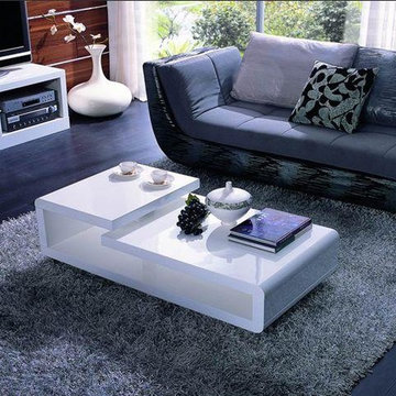 Caleon - Modern Coffee Table in White Lacquer Finish