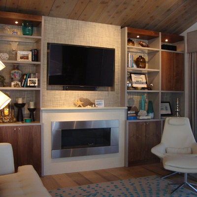 Example of a trendy living room design in Los Angeles