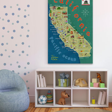 "California Map" Painting Print on Wrapped Canvas