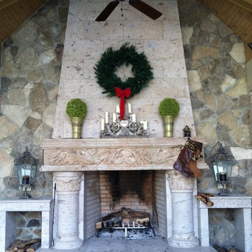 Cantera Hand Carved Fireplace