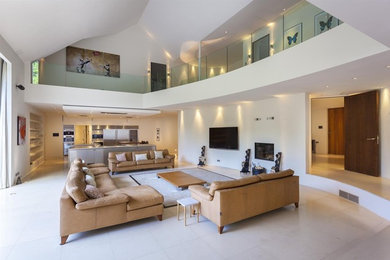 Inspiration for a contemporary living room in Kent.