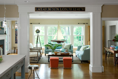 Example of a classic living room design in Portland Maine