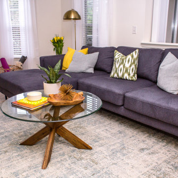 Caribbean inspired Mid Century Modern Living Room