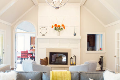 Inspiration for a large transitional living room remodel in Indianapolis