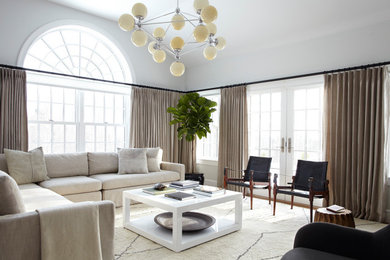 Living room - contemporary living room idea in Boston