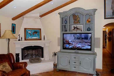 Example of a french country living room design in San Diego