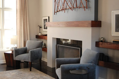 Example of a trendy living room design in Chicago