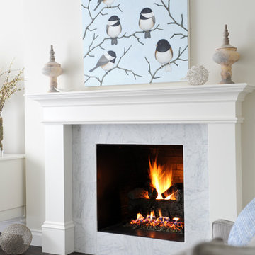 White Carrera Marble Fireplace Surround - Photos & Ideas | Houzz
