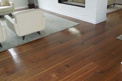Inspiration for a mid-sized dark wood floor living room remodel in Minneapolis