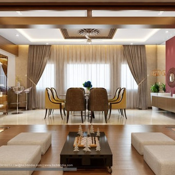 Ceiling Design With Wood Design, Nice Look Flooring Design, 3d Rendering