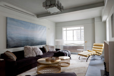 Trendy living room photo in New York