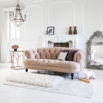 Chablis & Roses Pink Velvet Sofa