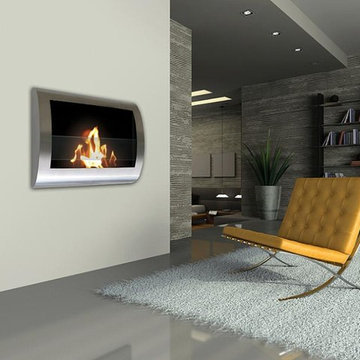 Chelsea Stainless Steel Wall Mounted Ethanol Fireplace