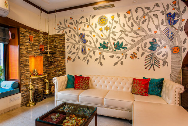 Indian Living Room by reNNovate home solutions pvt ltd