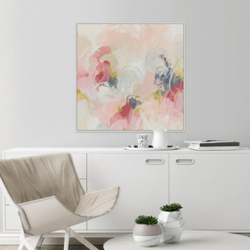 "Cherry Blossom IV" Floater Framed Painting Print on Canvas