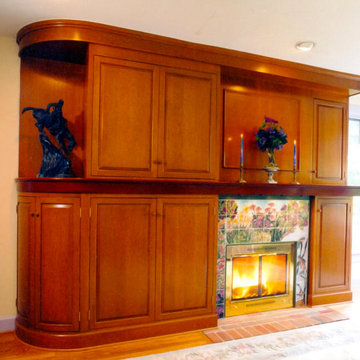 Cherry Cabinetry and Fireplace Surround