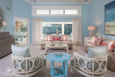 Living room - open concept living room idea in Miami