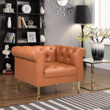 Chic Home Giovanni Club Chair, Camel PU Leather