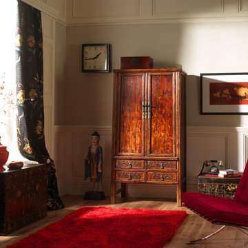 Chinese Antique Armoire and Blanket Boxes