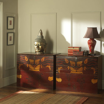 Chinese Antique Blanket Boxes, Tiger Chests