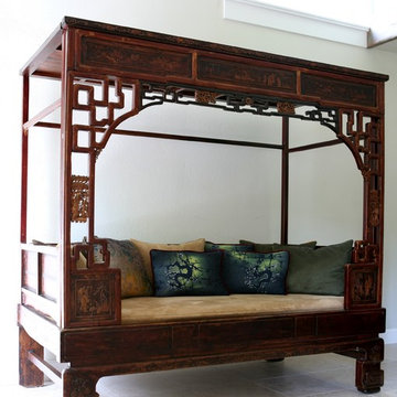 chinese carved bed