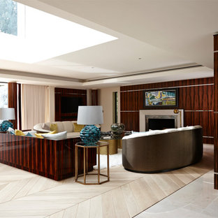 Design ideas for a midcentury living room in Hertfordshire.