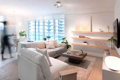 Inspiration for a modern living room remodel in Miami