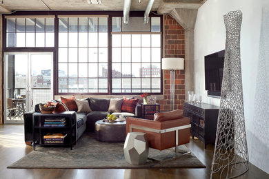 Inspiration for an urban living room in Denver.