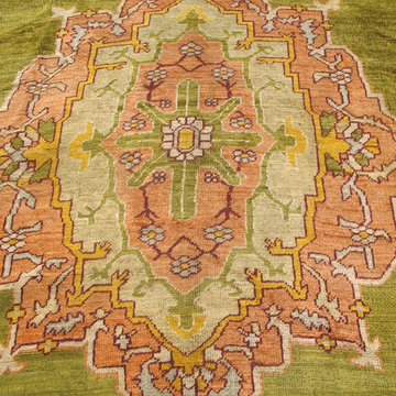 Classic Oushak Carpet with Art Nouveau Flair