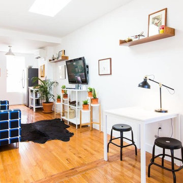 Clean Workspace with Skylight in Modern Airbnb Apartment - Brooklyn, NY