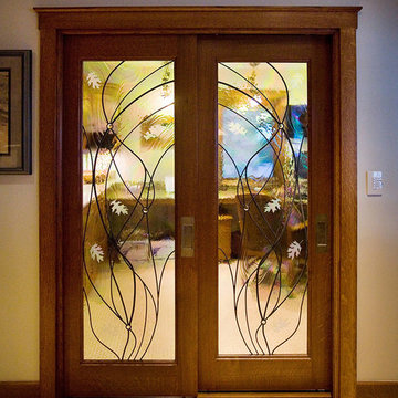 Clear Leaded Glass Door